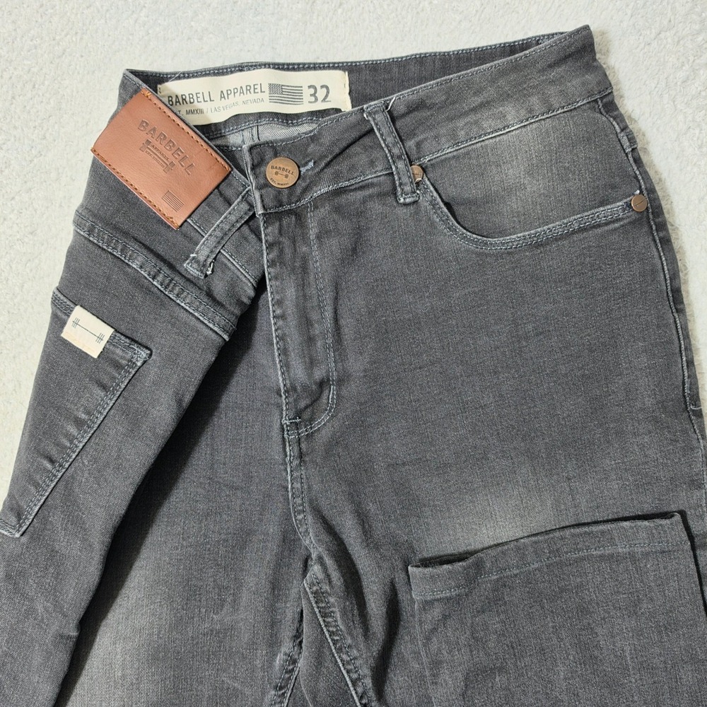 Barbell Apparel Jeans Mens 32/30 Black Stretch Athletic Fit Denim D025